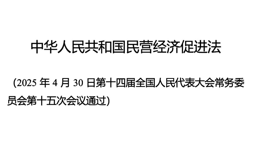 《中华人民共和国民营经济促进法》